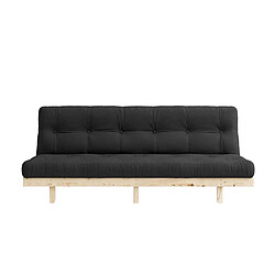 Inside 75 Banquette convertible futon LEAN bois de pin coloris gris foncé 130x200 cm