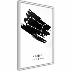 Paris Prix Affiche Murale Encadrée Zodiac Gemini I 20 x 30 cm Blanc