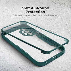 Moozy Coque 360 pour Samsung A13 - Coque transparente à bord vert, protection intégrale double face, coque avec protecteur d'écran intégré