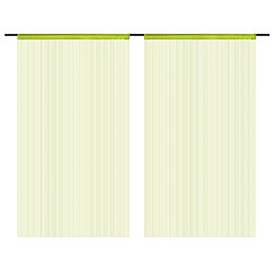 vidaXL Rideau en fils 2 pcs 100 x 250 cm Vert