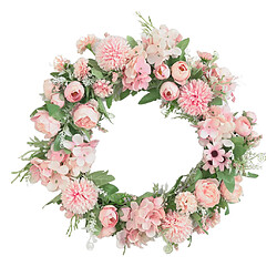 Fleur Brindille Porte Couronne Artificielle Fausse Guirlande Porte Murale Décor Rose Clair