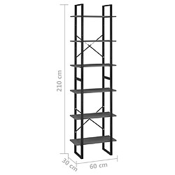 vidaXL Étagère de rangement Gris 60x30x210 cm Bois d'ingénierie pas cher