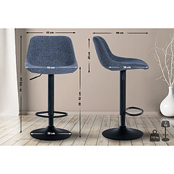 Non Lot de 2 tabourets de bar loft tissu