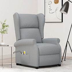 vidaXL Fauteuil de massage inclinable Gris clair Tissu