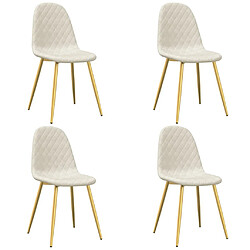 Maison Chic Lot de 4 Chaises à manger | Chaise de salle à manger cuisine crème velours -GKD71096