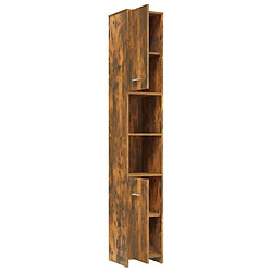 Maison Chic Armoire de bain,Meuble de rangement de salle de bain,Meuble haut Chêne fumé 30x30x183,5 cm Bois d'ingénierie -GKD801802 pas cher