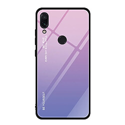 Wewoo Coque Pour Xiaomi Redmi Note 7 étui en verre de couleur dégradée violet clair