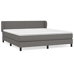 vidaXL Sommier à lattes de lit avec matelas Gris 160x200 cm Similicuir