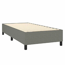 Acheter Maison Chic Lit Adulte - Lit simple Lit à sommier tapissier avec matelas moelleux - Meuble de Chambre - Gris foncé 100x200cm Tissu -MN64297