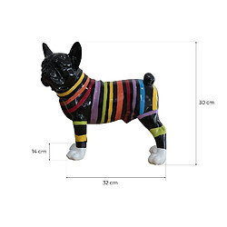 Figurine Boston Terrier Kuatéh Nix 32x14x30 cm Noir à Rayures