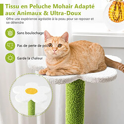 Acheter Helloshop26 Arbre à chat en forme de fleur 87 cm avec niche et griffoirs en sisal naturel tour à chat 5 niveaux avec boules de peluche 20_0005402