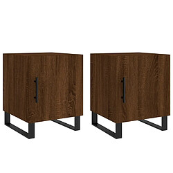 Maison Chic Tables de chevet 2pcs - Table basse Table de nuit - chêne marron 40x40x50cm bois d'ingénierie -MN31678