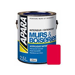 Apara Peinture intérieure couleur, acrylique satinée-2.5 litres-Framboise