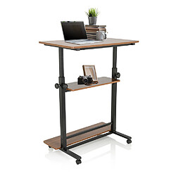 Table de travail / Bureau WORKSTATION II 50 x 80 cm noir / noyer hjh OFFICE