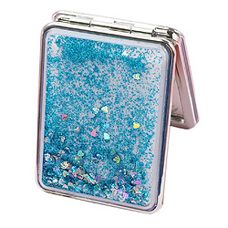 Voyage compact miroir de maquillage double face miroir grossissant portable bleu-carré