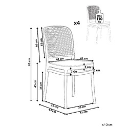 Avis Beliani Chaise de salle à manger Set de 4 Beige PLOSE