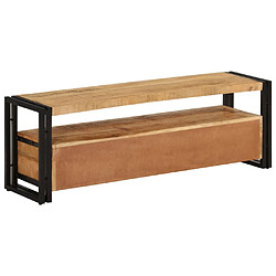 Avis vidaXL Meuble TV 120x30x40 cm Bois massif de manguier