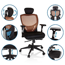 Avis Hjh Office Siège de bureau / Fauteuil de direction VENUS BASE, assise tissu / dossier maille orange / noir hjh