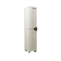 SPACESAVER 35 PLASTIKEN Armoire haute 1 Porte avec etageres - l 35 x p 45 x h 184 cm - Gamme Space SAVER - Interieur et Exterieu