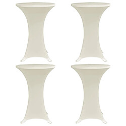 vidaXL Housses élastiques de table Ø 60 cm Crème 4 pcs