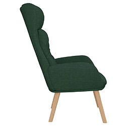 Avis vidaXL Chaise de relaxation Vert foncé Tissu