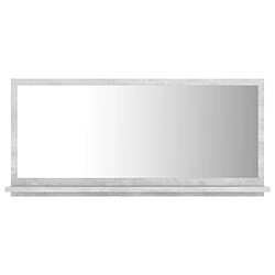 vidaXL Miroir de salle de bain Gris béton 80x10,5x37cm Bois ingénierie