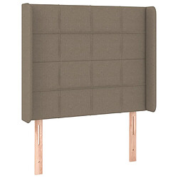 Maison Chic Tête de lit moderne avec oreilles pour chambre - Décoration de lit Taupe 93x16x118/128 cm Tissu -MN41434