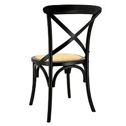 Aubry Gaspard Chaise en bouleau et rotin Bistrot chic.