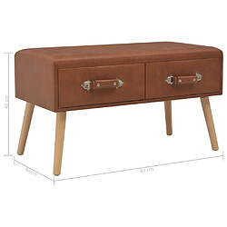 vidaXL Table basse Marron 80x40x46 cm Similicuir pas cher