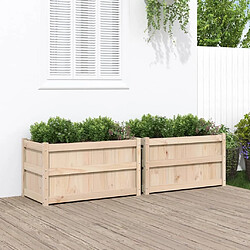 Maison Chic Lot de 2 Jardinières,Bac à fleurs - pot de fleur bois de pin massif -GKD64374