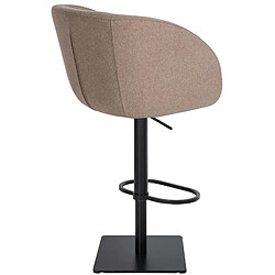 Decoshop26 Tabouret de bar chaise haute x1 avec revêtement en feutrine taupe base métal carrée noir 10_0004876 pas cher