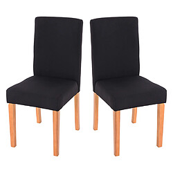 Avis Mendler Lot de 4 chaises de salle à manger Littau ~ tissu, noir, pieds clairs