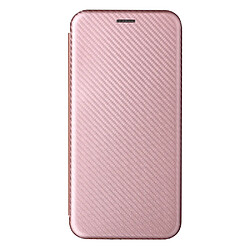 Coque en TPU + PU texture en fibre de carbone avec support magnétique, porte-carte or rose pour votre Samsung Galaxy A13 5G