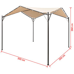 vidaXL Chapiteau tente 3 x 3 m Acier Beige pas cher