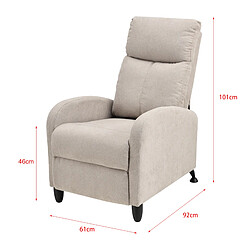 Acheter Fauteuil Relaxant Bregenz Inclinable et Repose-Pieds Textile Marron [en.casa]