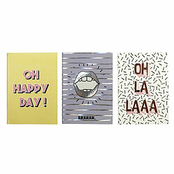 Paris Prix Lot de 3 Cahiers A6 Pop 10x15cm Multicolore