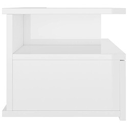 Acheter vidaXL Table de chevet flottante Blanc brillant Bois d'ingénierie