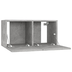 Acheter vidaXL Meubles TV 4 pcs Gris béton 60x30x30 cm Bois d'ingénierie