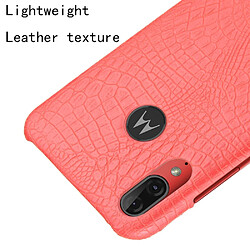 Acheter Wewoo Coque Rigide Pour Motorola Moto E6 Plus Crocodile Antichoc Texture PC + Etui PU Rouge