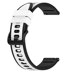 Bracelet en silicone à ouverture rapide pour Samsung Galaxy Watch 5 40mm/44mm/Watch 5 Pro 45mm/Watch4 40mm/44mm/Watch4 Classic 42mm/46mm - blanc/noir