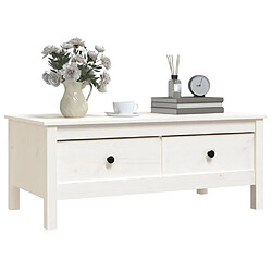 Avis vidaXL Table basse Blanc 100x50x40 cm Bois massif de pin