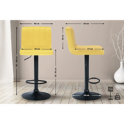 Non Lot de 2 tabourets de bar Jamie velours