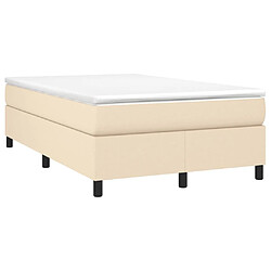 Maison Chic Lit adulte- Lit + matelas,Sommier à lattes de lit avec matelas crème 120x190 cm tissu -GKD75700