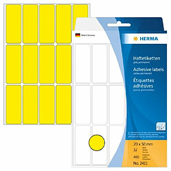 Herma 2411 Étiquettes universelles 20 x 50 mm 480 pièces Jaune