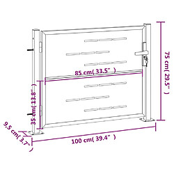 vidaXL Portail de jardin 100x75 cm acier inoxydable pas cher