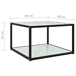 Acheter vidaXL Table basse Blanc 60x60x35 cm Verre trempé