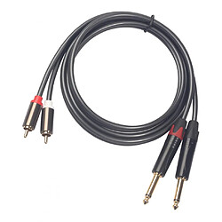 Câble Audio 2 x RCA Mâle vers 2 x Jack 6,35 mm Mono, Longueur 1.5m Haute Fidélité pas cher