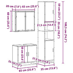 vidaXL Ensemble de meubles de salle de bain 3 pcs Chêne marron pas cher