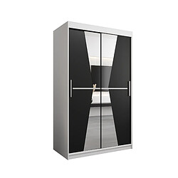 Abiks Meble Armoire Maroko à portes coulissantes 200/120/62 2 portes (blanc/noir)