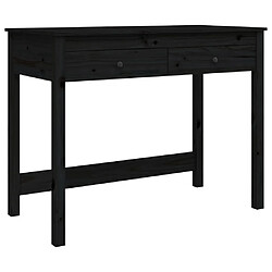 Maison Chic Bureau solide,Table de travail,Bureau d'ordinateur avec tiroirs Noir 100x50x78 cm Bois massif de pin -GKD33118